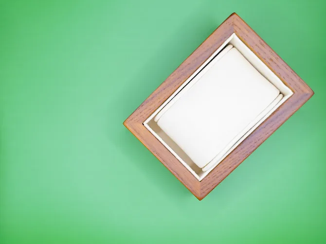 Typ.A watch case styled on a green background